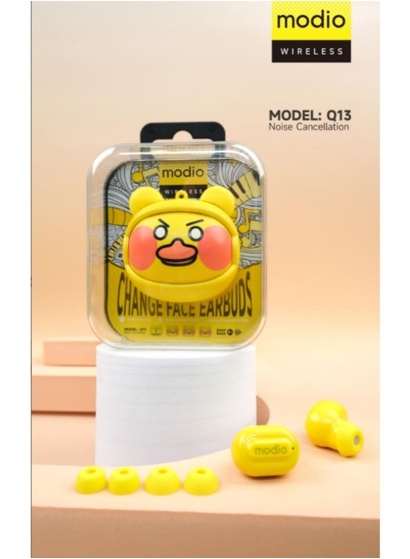 modio Q13 True Wireless Bluetooth Earbuds with Customizable Faceplates, Premium Stereo Sound, Active Noise Cancelling, Sweatproof & Ergonomic Fit, Long Battery Life with Portable Charging Case, Touch Controls, Mic & Accessories for All-Day Use - Image 5