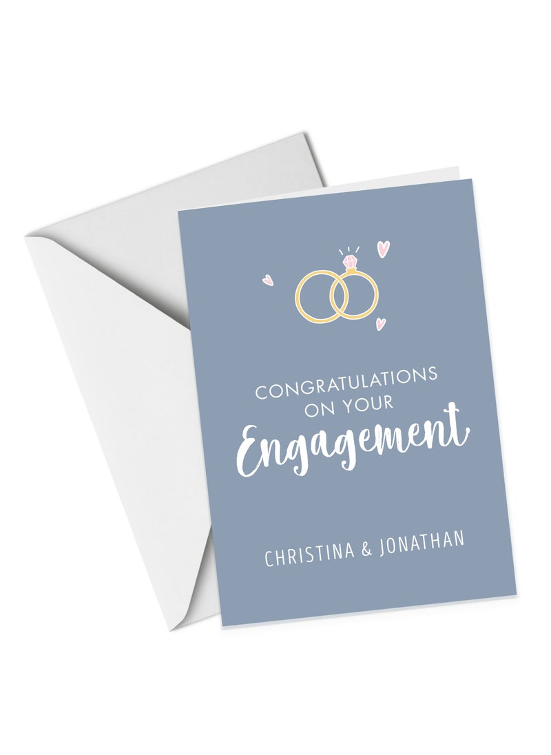 Share the Love A4 Congratulations on your Engagement Personalised Greeting Card  - Image 2