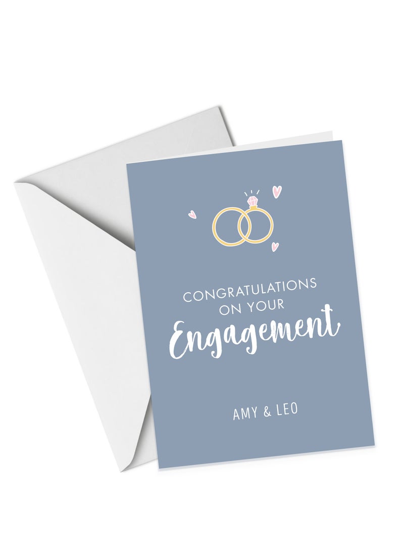 Share the Love A4 Congratulations on your Engagement Personalised Greeting Card  - Image 3