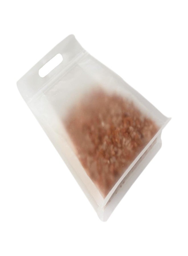 PABCK Clear Plastic Stand Up Bags Resealable Food Storage Bag with Handle for Candy Cookies Packaging Zipper Self Seal Poly Pouch Reusable Snack Bakery Packing (30, 5.51x9.45+2.36 inch) - Image 4