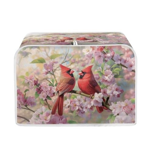 Talayituse Cardinal Cherry Blossom Print 2 Slice Toaster Covers Dust Protection Bread Maker Covers Toaster Oven Cloth Cover Kitchen Accessories Washable Appliance Cover S - Image 1