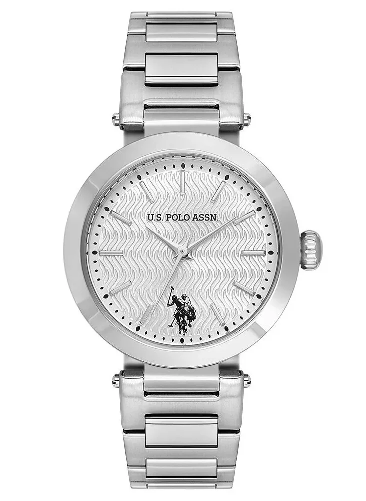 U.S. Polo Assn. Women's 34mm Watch with Silver Dial & Stainless Steel Bracelet