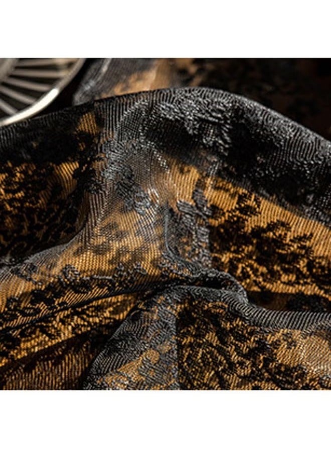 Transparent Table Cover with Black Lace 140X140 cm  - Image 4
