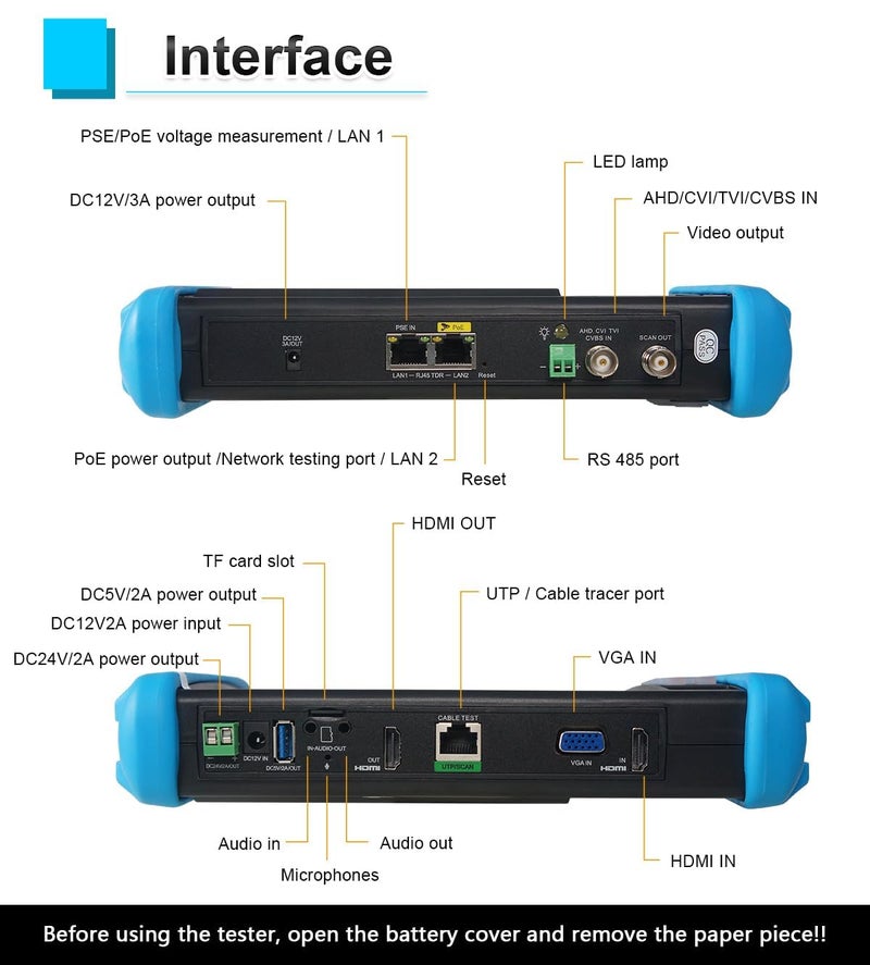 EVERSECU 7 Inch Touch Screen 5 in 1 CCTV Tester Support Upt to 4K IP Camera & 720P/1080P/3.0mp/4.0mp/5.0 Megapixel AHD, TVI, CVI & CVBS Analog Camera, with Keyboard/IP Discovery/Compatible ONVIF/WiFi/APP - Image 2