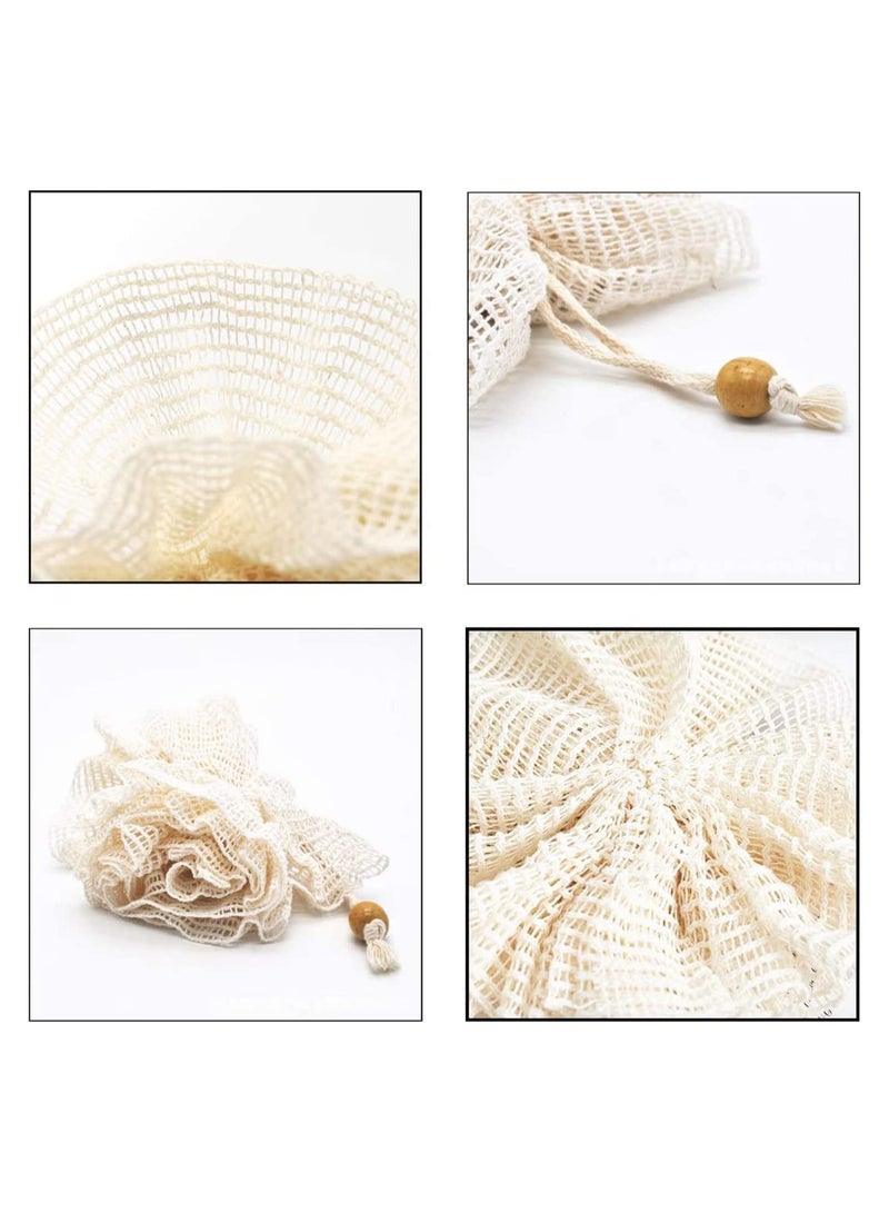 Zikra إسفنجات استحمام لوفا، كرة استحمام شبكية كبيرة جداً، إسفنج لوفا، مقشر للجسم، إسفنج استحمام - تنظيف كامل بالرغوة، تقشير مع ملحقات استحمام جمالية للرجال والنساء للاستخدام في الدش 4 عبوات - Image 2