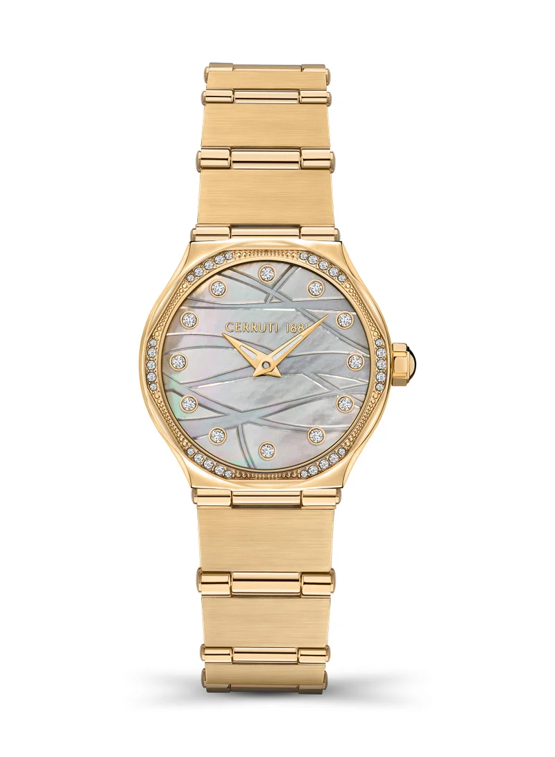 شيروتي 1881 Rendinara Mother-of-pearl Dial Stainless Steel Bracelet Analog Watch for Women, 30mm