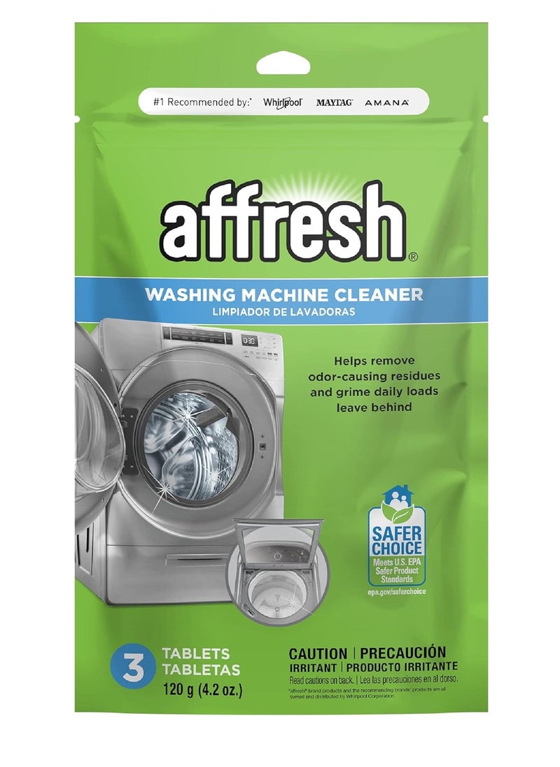 Affresh washing machine cleaner cleans front load and top load washers including HE 3 tablets