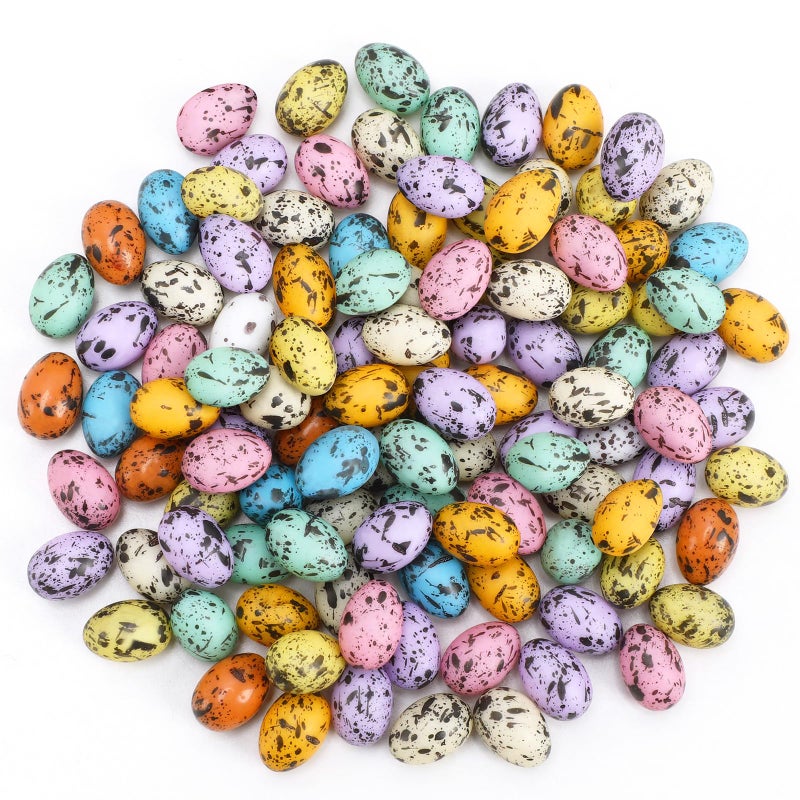 DTOFOOT 100 Pcs Mini Resin Easter Eggs,Small Decorative Eggs with Speckled Design for Easter Tree, Table Centerpieces Festive Home DÃ©cor - Image 1