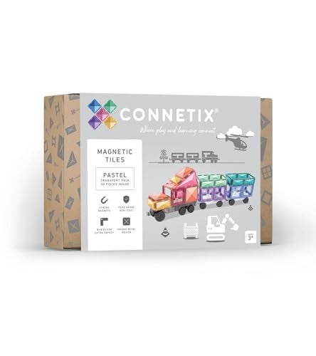 CONNETIX Magnetic Tiles Pastel Transport Pack 50 Pieces - Image 1
