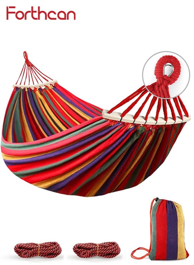 فورثكان أرجوحة تخييم فردية، قماش كانفاس متين مع شعاع توازن مضاد للتدحرج وشرائط شجرة معدنية قوية للعقد، مثالية للتخييم، السفر، الشاطئ، والفناء الخلفي - Image 2