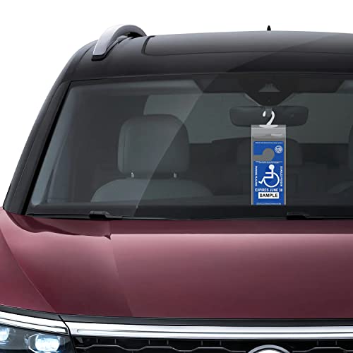 Wisdompro Handicap Placard Holder for Auto, Wisdompro 4 Pack Clear Handicapped Placard Hanger Sleeves, Permit Sign Protector for Disability Parking - Image 4