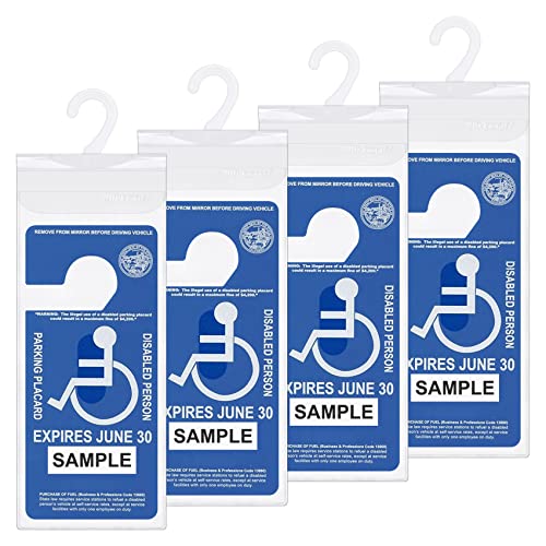 Wisdompro Handicap Placard Holder for Auto, Wisdompro 4 Pack Clear Handicapped Placard Hanger Sleeves, Permit Sign Protector for Disability Parking - Image 1
