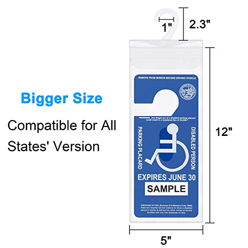 Wisdompro Handicap Placard Holder for Auto, Wisdompro 4 Pack Clear Handicapped Placard Hanger Sleeves, Permit Sign Protector for Disability Parking - Image 2