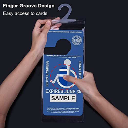 Wisdompro Handicap Placard Holder for Auto, Wisdompro 4 Pack Clear Handicapped Placard Hanger Sleeves, Permit Sign Protector for Disability Parking - Image 3