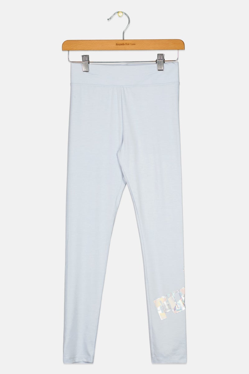 PUMA Kids Girl Sportswear Fit Brand Logo Training Leggings, Ice Blue - Image 2