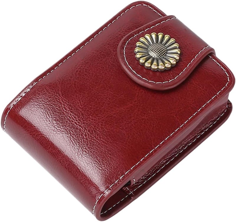 Didiseaon PU Leather Lipstick Pouch with Built in Mirror Red Portable Lip Gloss Carrying Case for Women Travel Vanity Gift Cosmetic Organizer - Image 1