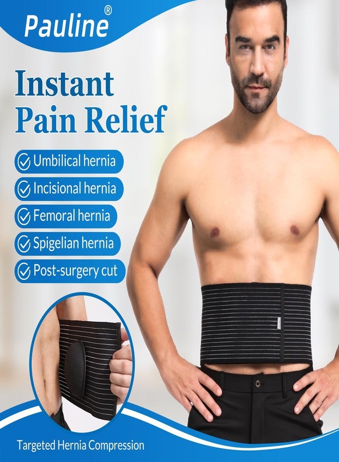 Pauline Umbilical Hernia Belt with 2x Compression Pads, Abdominal Support Binder for Men & Women Belly Compression/Incisional, Femoral, Spigelian Hernia Post Surgery Pain Relief (L/XL) - Image 2