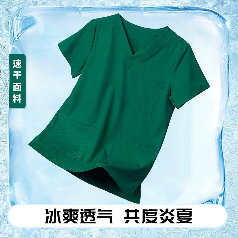 Stretch Medical Clothes Wash Clothes Women'S Brush Hand Clothes Medical Room Dentistry Stomatology Hospital Doctor Split Suit Work Clothes - Image 5
