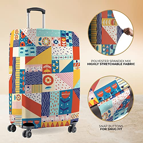 Nasher Miles Polyester 75 (28 Inch) Large Protective Luggage Cover - Flower Design - Image 5