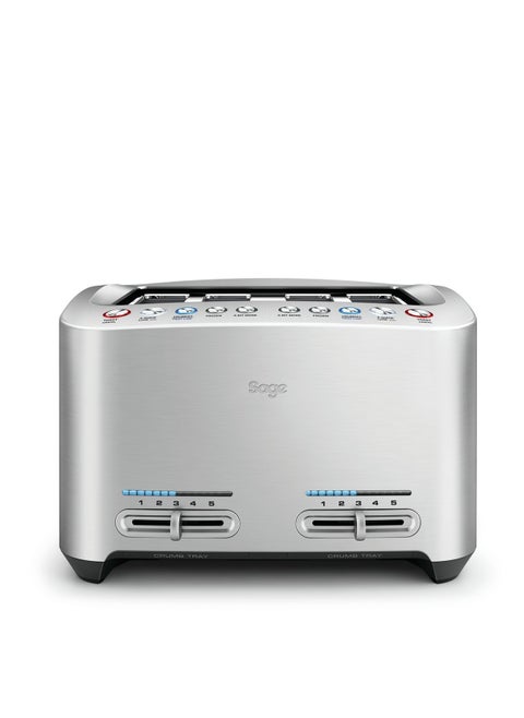 Sage - The Smart Toast 4 Slice Toaster with Extra-Wide Slots & LED Indicator & Varaible Browning Slider, Brushed Aluminium-UAE Version, 2 Year Manufacturer Warranty