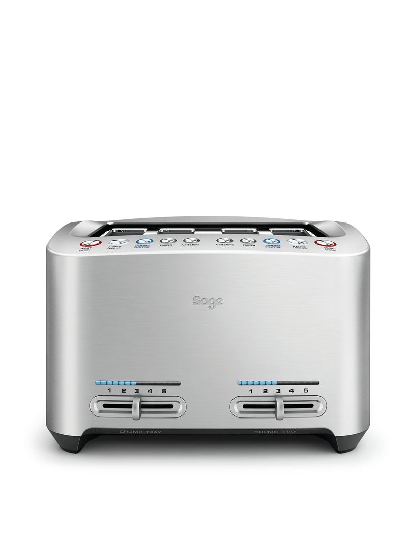 Sage - Sage - The Smart Toast 4 Slice Toaster with Extra-Wide Slots & LED Indicator & Varaible Browning Slider, Brushed Aluminium-UAE Version, 2 Year Manufacturer Warranty - Image 1