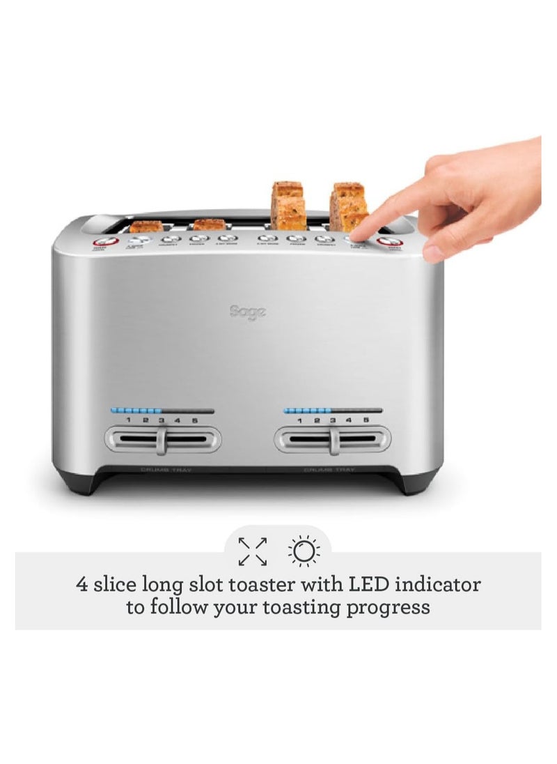 Sage - The Smart Toast 4 Slice Toaster with Extra-Wide Slots & LED Indicator & Varaible Browning Slider, Brushed Aluminium-UAE Version, 2 Year Manufacturer Warranty - pzsku/Z22226FCCFBB60EBC8706Z/45/_/1734681957/12ea878d-5d90-44c8-8c3f-0604db44f595