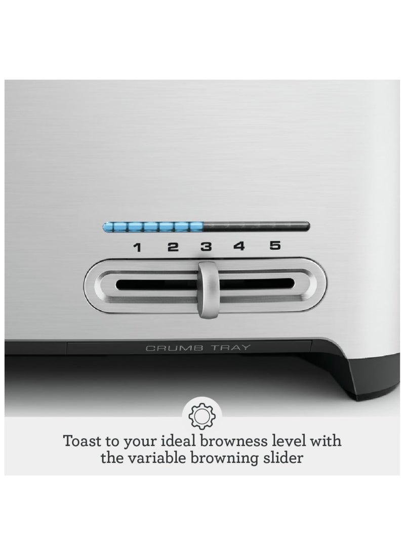 Sage - The Smart Toast 4 Slice Toaster with Extra-Wide Slots & LED Indicator & Varaible Browning Slider, Brushed Aluminium-UAE Version, 2 Year Manufacturer Warranty - pzsku/Z22226FCCFBB60EBC8706Z/45/_/1738832890/9d83fe45-364f-4279-8061-4a2d5886de22