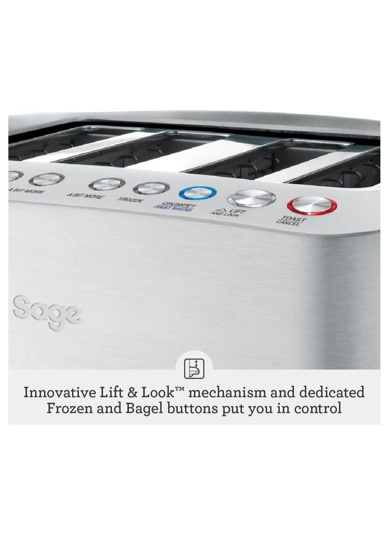 Sage - The Smart Toast 4 Slice Toaster with Extra-Wide Slots & LED Indicator & Varaible Browning Slider, Brushed Aluminium-UAE Version, 2 Year Manufacturer Warranty - pzsku/Z22226FCCFBB60EBC8706Z/45/_/1738832900/0bdf2488-f907-4235-ab74-d17253647649