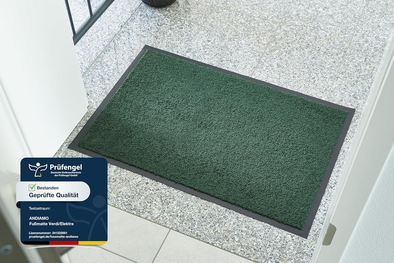 ANDIAMO Verdi Doormat - Dirt Trapper Mat for the House Entrance - Ideal as a Doormat Indoor or as a Doormat in Covered Outdoor Area - Door Scraper for Front Door 60 x 90 cm Dark Green 2 - Image 3