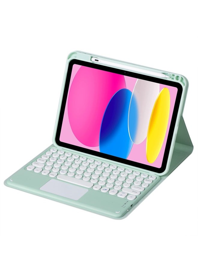 Generic - Suitable For IPad 10.2 Keyboard Protective Cover Pro11 Round Key Cap Air5 Right Slot Wonderful Control Keyboard Cover 10 Generation-Color:Matcha Green + Matcha Green Keyboard (upgraded Version)-Product Type:ipad Mini6/mini7 - Image 1