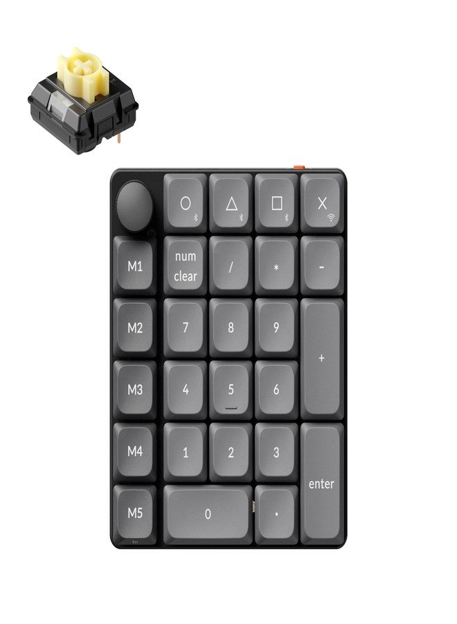 Keychron K0 Max Wireless Low-Profile Number Pad, QMK/VIA Programmable, Hot-Swappable Banana Switch, RGB Backlit, 2.4GHz & Bluetooth 5.3, 1000Hz Polling Rate, with Knob, for Windows/Mac - Image 1