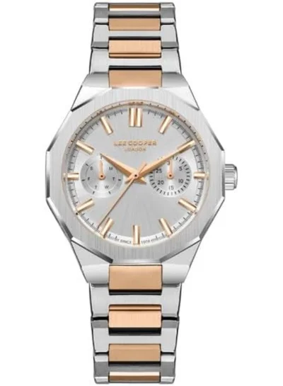 Lee Cooper Lee Cooper Women's VX36E1 Movement Watch, Multi Function Display and Metal Strap - LC08019.530, Silver