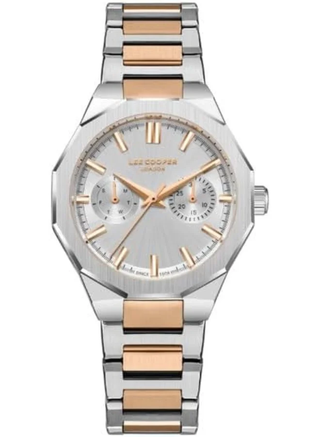 Lee Cooper Lee Cooper Women's VX36E1 Movement Watch, Multi Function Display and Metal Strap - LC08019.530, Silver