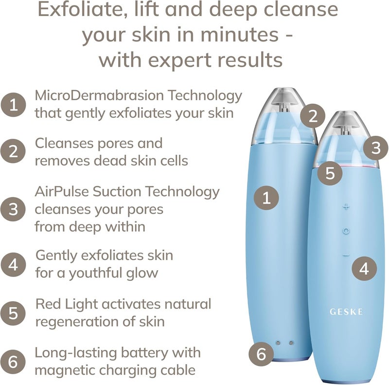 GESKE SmartAppGuided™ MicroDermabrasion Blackhead Remover | 7 in 1 | Blackhead Remover | Electric Pore Cleaner | Innovative Vacuum Cup | Beauty Tool | Skin Cleansing Device | Skincare Device - Image 2