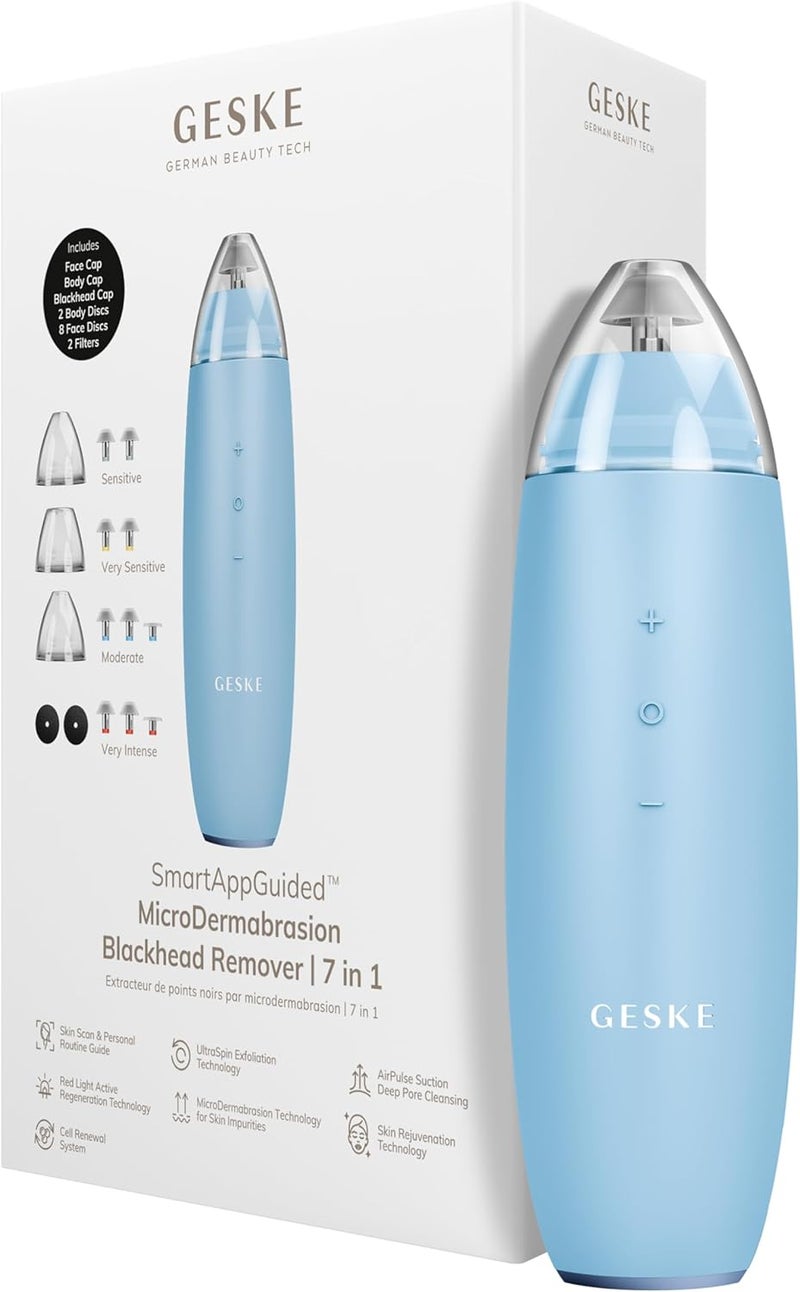 GESKE SmartAppGuided™ MicroDermabrasion Blackhead Remover | 7 in 1 | Blackhead Remover | Electric Pore Cleaner | Innovative Vacuum Cup | Beauty Tool | Skin Cleansing Device | Skincare Device - Image 1