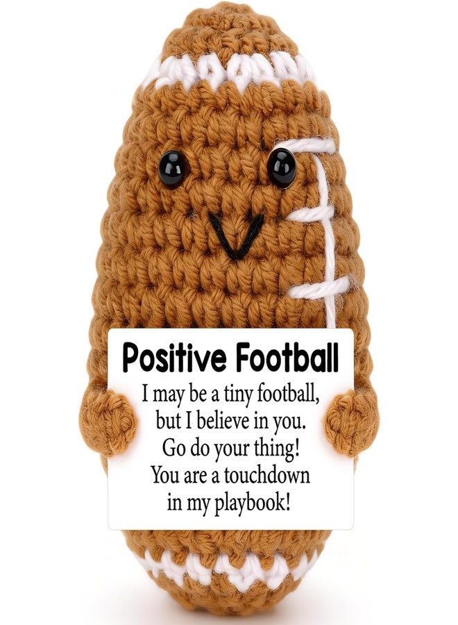 CryCarrot Mini Funny Positive Football Gifts for Men Boys, Handmade Crochet Inspirational Birthday Easter Gifts for Teen Boys Men Women Adult Brother Son Grandson Boyfriend Husband Easter Basket Stuffers - Image 1