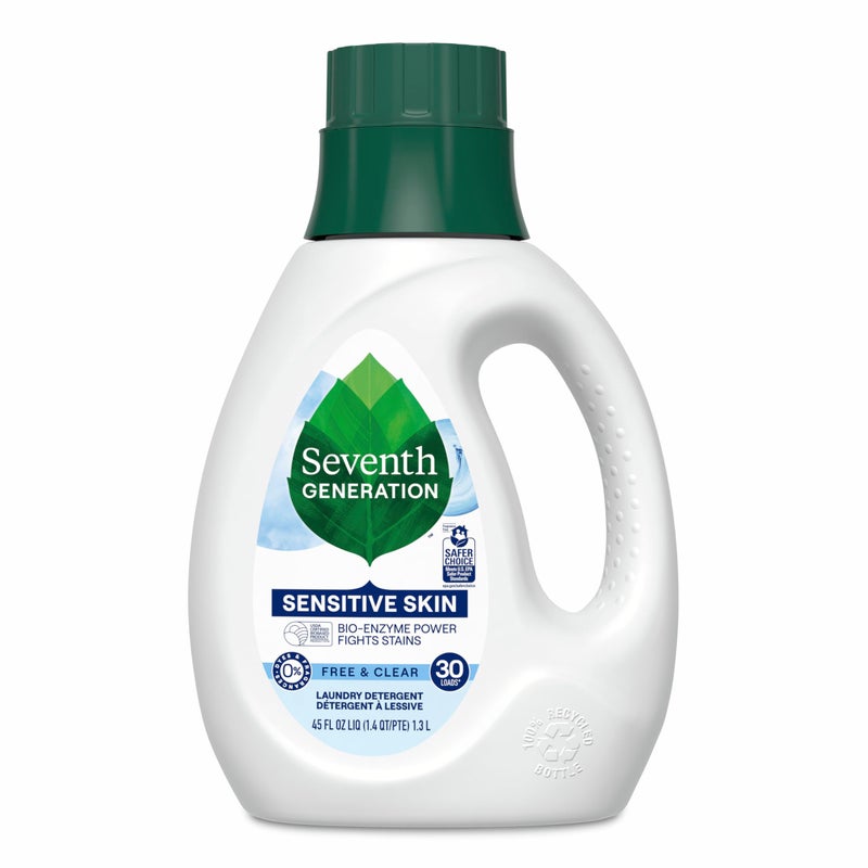 Seventh Generation Liquid Laundry Detergent Free Clear 30 Loads USDA Certified 97 Biobased 45 Fl Oz