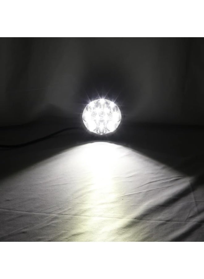 LED Work Light, 12V Powerful Spotlight with Black Aluminum Housing, Round Flood Beam Driving Lamp for Off-Road Vehicles - Image 3