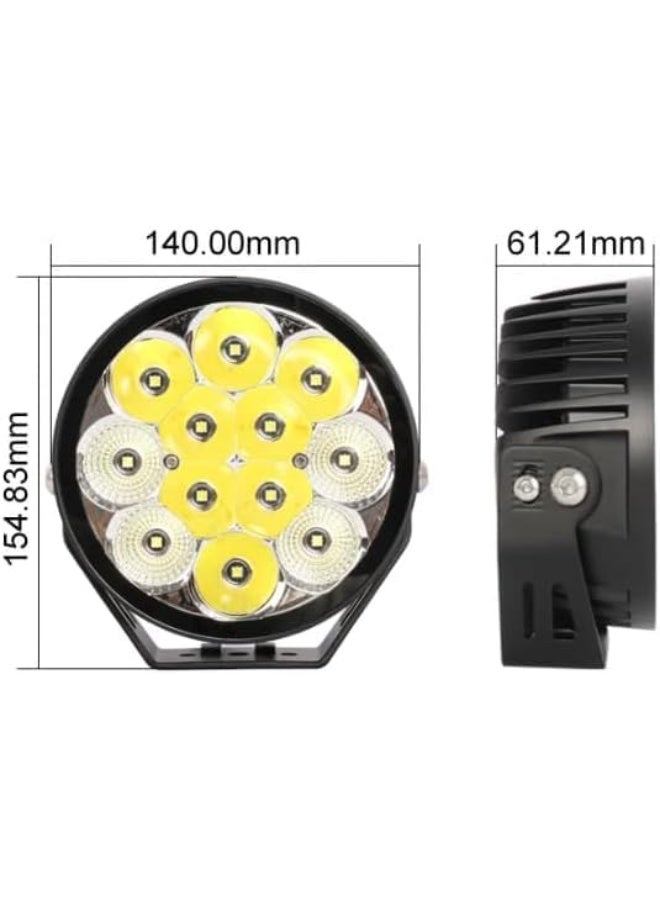 LED Work Light, 12V Powerful Spotlight with Black Aluminum Housing, Round Flood Beam Driving Lamp for Off-Road Vehicles - Image 4