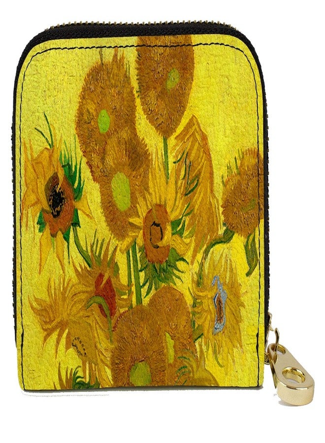 Monarque RFID Secure Armored Zipper Wallet (Van Gogh Sunflowers) - Image 1