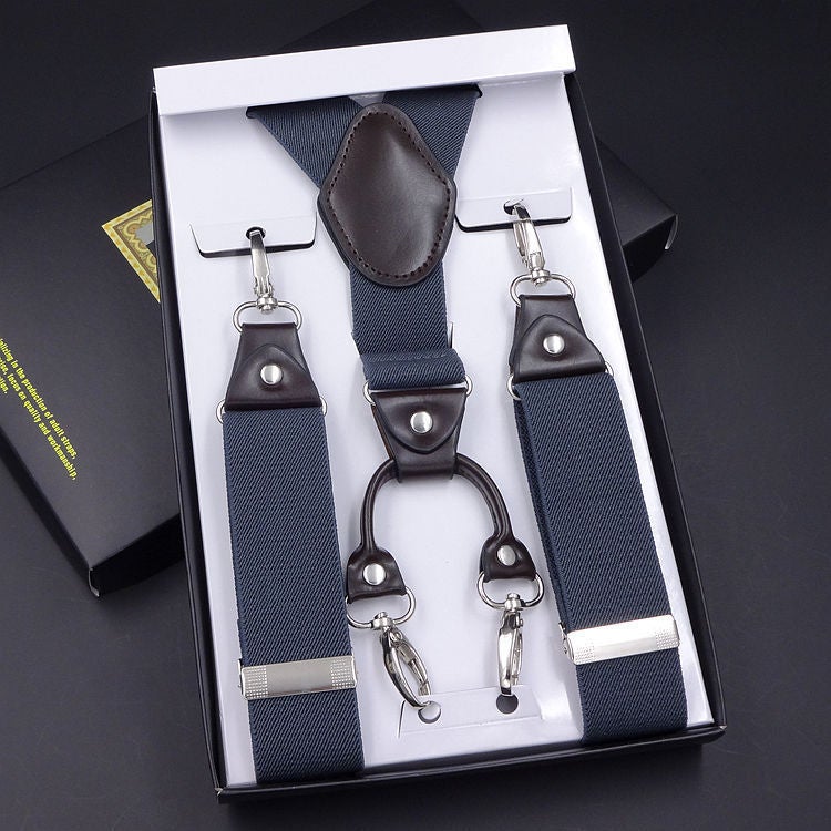 general Men's Adjustable Polyester Suspenders with Clips and Cross Back Boxed - Image 2