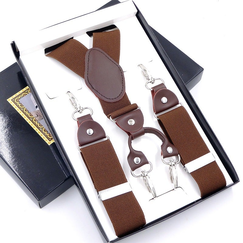 general Men's Adjustable Polyester Suspenders with Clips and Cross Back Boxed - Image 1