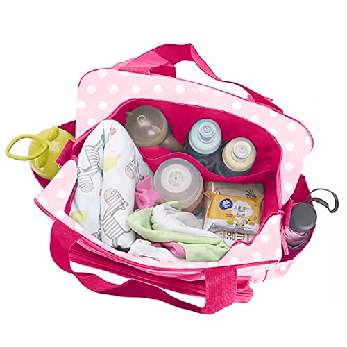 PACKNBUY Tote Diaper Bag for Mothers for Travel with Changing Mat, Maternity Bag, Hospital Bag for Delivery Women with Multiple Pockets to Organize Newborn Baby Products (Pink) - Image 4