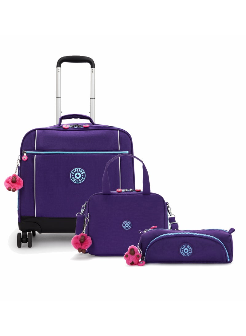 kipling Storia + Miyo + Cute (Buy Trolley + Lunch Bag & Get Free Pencil Case) (Set of 3pcs Bundle) VIP Purple - Image 1