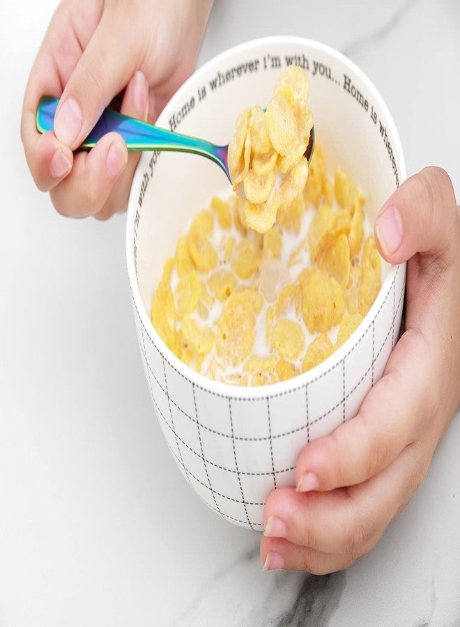 CHILLOUT LIFE طقم أدوات مائدة للأطفال من الفولاذ المقاوم للصدأ مكون من 12 قطعة - أدوات مائدة آمنة للأطفال والرضع - طقم أدوات مائدة للأطفال - طقم أدوات مائدة معدني للأطفال يتضمن 4 ملاعق صغيرة للأطفال، 4 شوكات و4 سكاكين - قوس قزح UV - Image 5