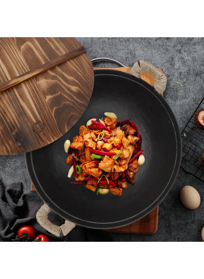 Wang Yuanji Yuanji Iron Wok, Double-handled Sujiao Lao-style, Household Use, Round Bottom, Non-coated, Handmade, Non-stick Frying Pan, 38cm - Image 4