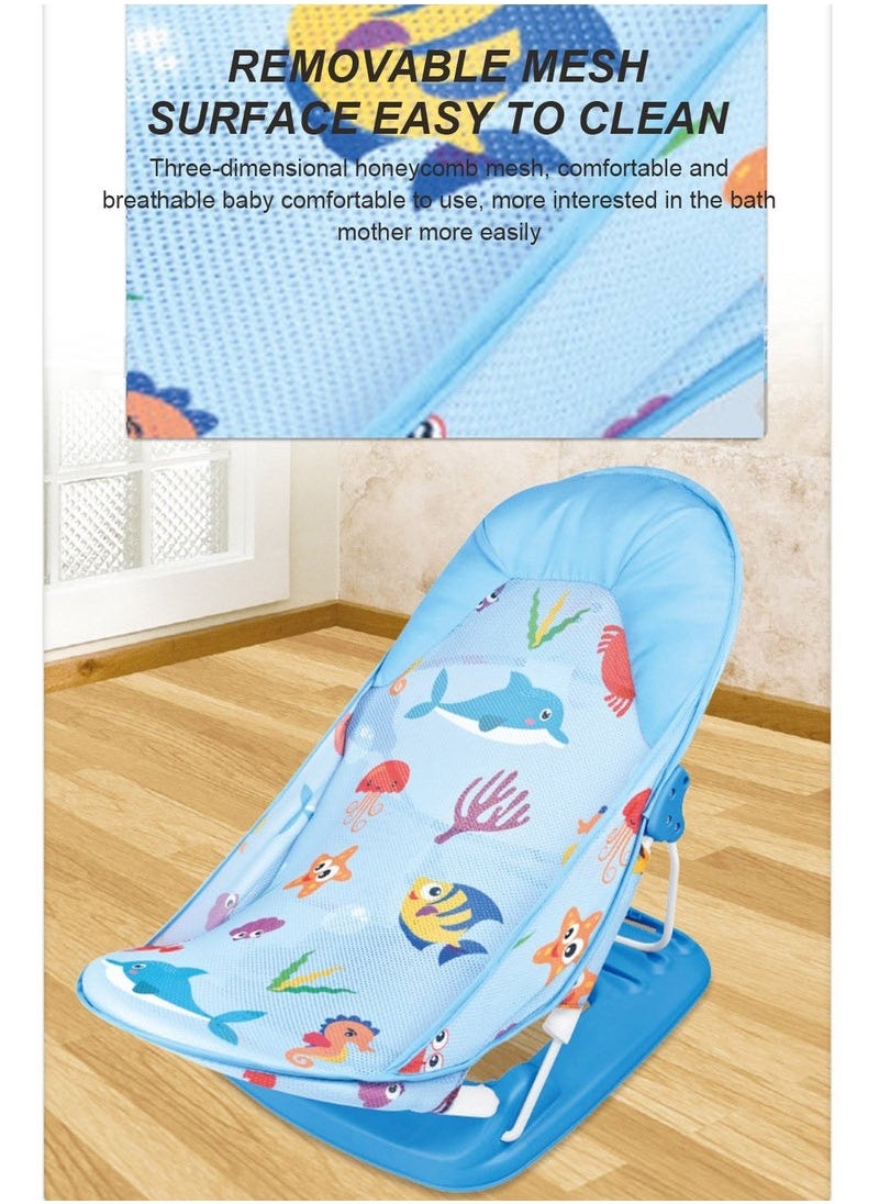 MIXDE Baby Portable And Foldable Bath Chair, Breathable Shower Chair, Baby Bath Seat AntI Slip  - Image 2
