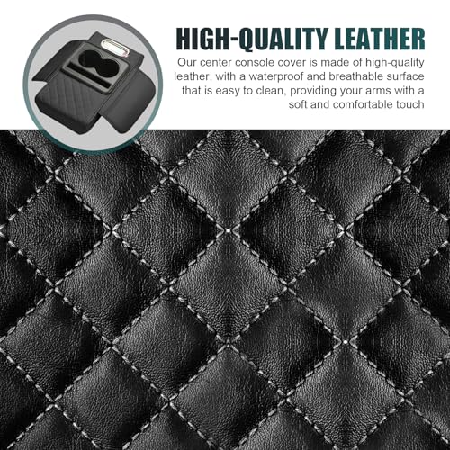 Hugwits Car Armrest Cushion, Multifunctional Car Center Console Cover, 5-in-1 Automotive Center Console Cover with Storage Box, Cup Holder, Tissue Box and Phone Slot, Universal for Most Cars - Image 4
