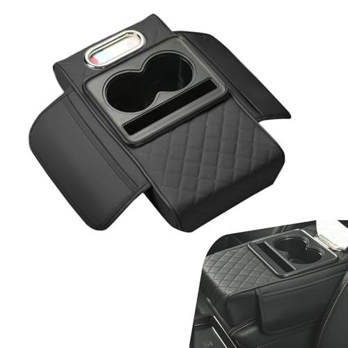 Hugwits Car Armrest Cushion, Multifunctional Car Center Console Cover, 5-in-1 Automotive Center Console Cover with Storage Box, Cup Holder, Tissue Box and Phone Slot, Universal for Most Cars - Image 1