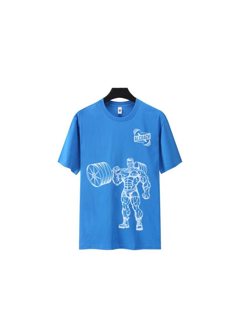 ALCOACH Men's Oversize T-shirt - ALCOACH - NEVER GIVE UP  Printed for exercise, gym and bodybuilding  - Image 2